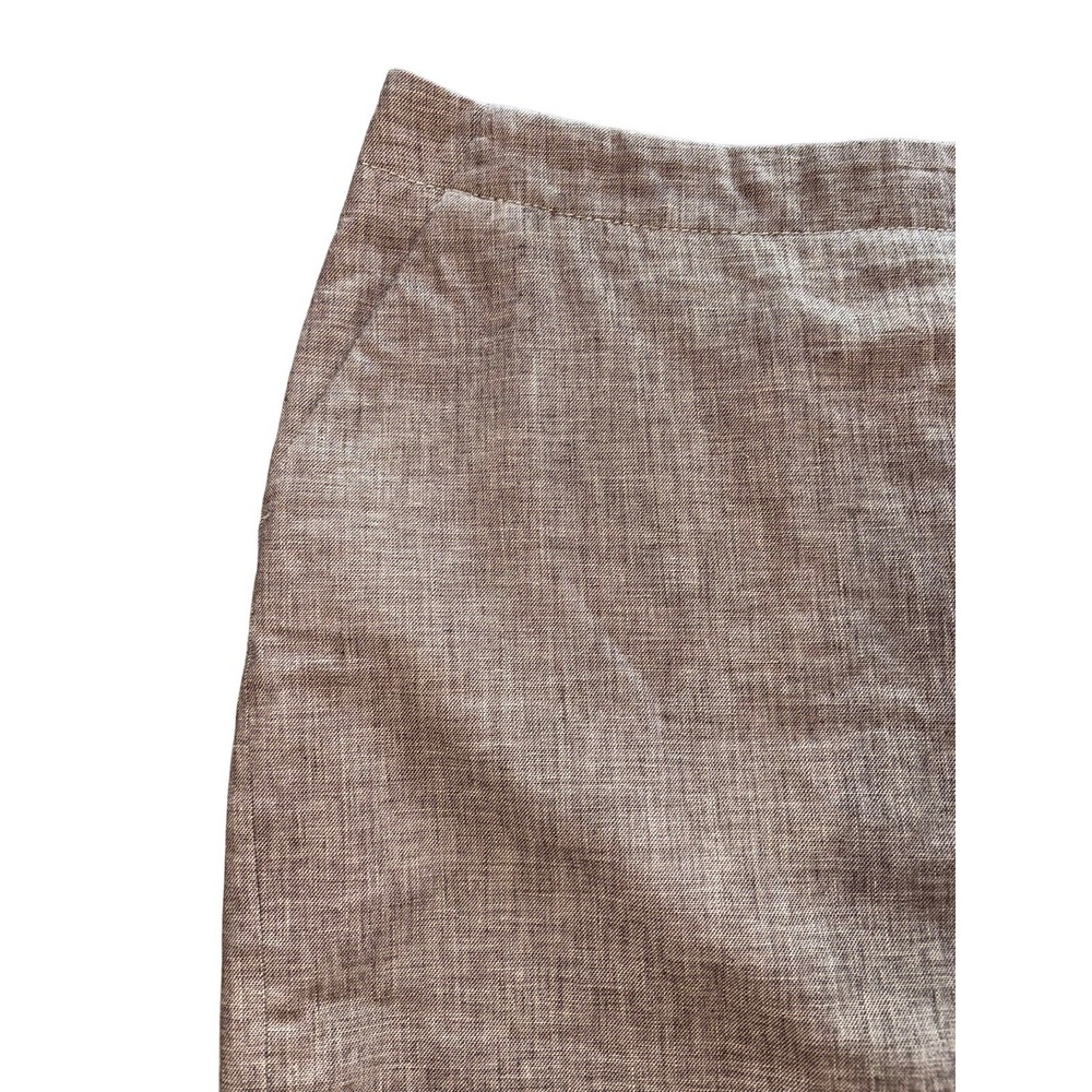 Banana Repulic Pencil Skirt Size 8 Brown White Woven Blend Rear Slit Career - Picture 3 of 11